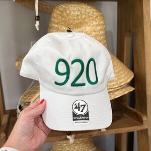 47 Brand White Cap with Green 920 Embroidery
